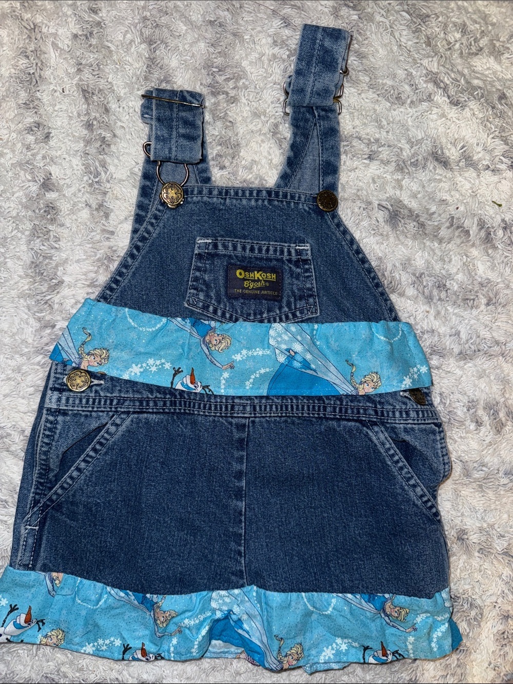 🧡12m Vintage Oshkosh coveralls that have been converted into frozen dress